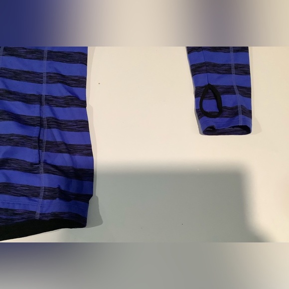 Lukka Blue and Black Striped Women's Hoodie Sweater - Picture 7 of 8